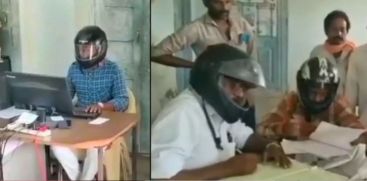 GOVERMENT EMPLOYEES WEAR HELMET WHILE WORKING