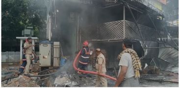 A hotel caught fire in Thrissur city