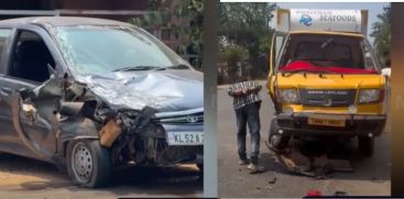 An accident involving a car and a minilorry near the Kunnamkulam