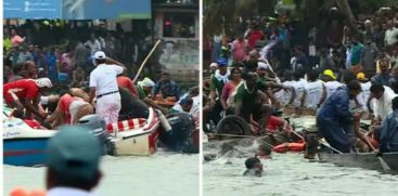 BOAT ROWED BY WOMEN CAPSIZE