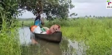 Three houses in Ambedkar Nagar of Arimbur Panchayat got flooded due to heavy rain