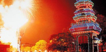 Thrissur pooram ; Sample fireworks tonight at 7.30pm