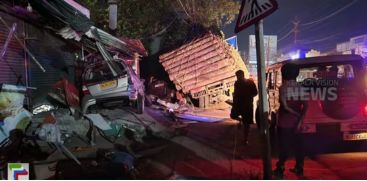 
The lorry went out of control and hit the vehicles parked on the road