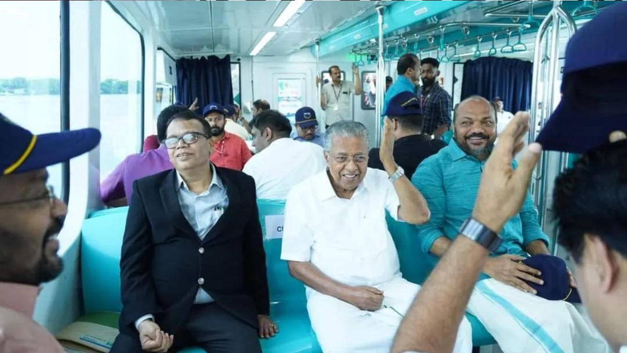 CM AND MINISTERS TRAVEL BY WATER METRO