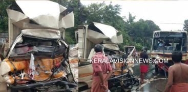 KSRTC BUS CAUGHT UP WITH MINI PICK UP VAN TWO DEAD