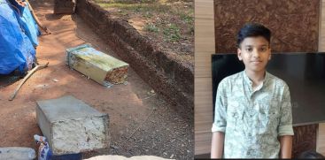 
A 14-year-old boy met a tragic end when a stone pole he was tied to a swing shook and fell on his body.