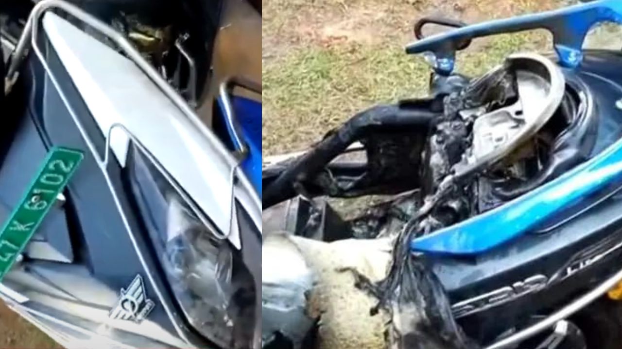 ELECTRIC SCOOTER CAUGHT FIRE 