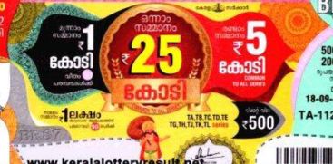 State Thiruvonam Bumper Lottery