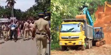 PROTEST AGAINST SOIL MINING AT NOORANADU