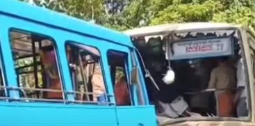 KSRTC BUS AND PRIVATE BUS COLLIDE 