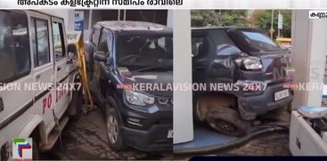 POLICE RAMMED IN TO PETROL PUMP