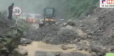 Landslides on the Madan-Ashrith highway in Nepal