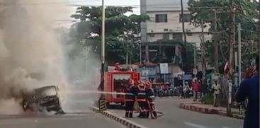 Car caught fire while driving