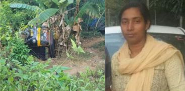 The autorickshaw carrying school children overturned and the female driver died