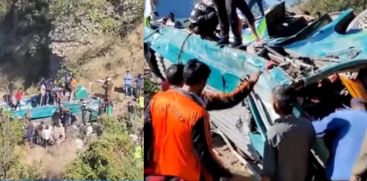 38 DEAD AS BUS FALLS IN TO GORGE 