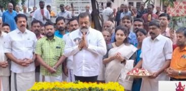 Suresh Gopi visited the Murali Mandir after assuming charge as Union Minister