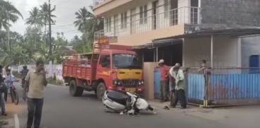 A lorry and a scooter collided with an accident at Kattakkada, Thiruvananthapuram