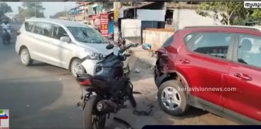 Bike rider seriously injured in a collision between a bike and a car in Kunnamkulam