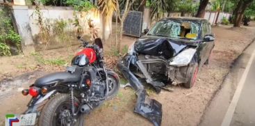 A bike collided with a parked car at Vattampadam Muthuvammal; 2 people were injured