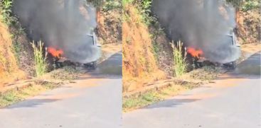 Cars collide in Kozhikode and one car catches fire