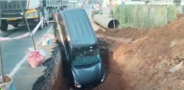 In Thrissur, the car overturned into a pit repaired by the Water Authority