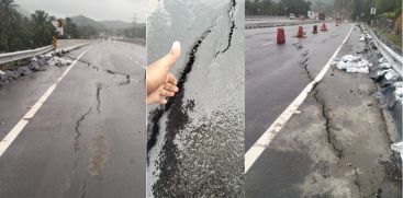 Road Crack at Thrissur- Palakkad National Highway