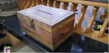 An old polling box that Suresh treasures as a reminder of the old ballot box days